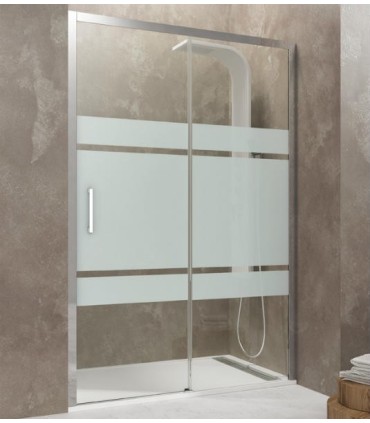 Box doccia frontale fisso + 1 porta scorrevole AKTUAL