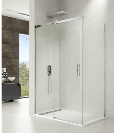 Mampara INOX fijo + corredera ROTARY