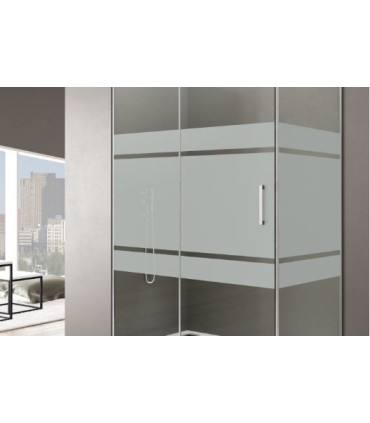 Mampara INOX fijo + corredera ROTARY