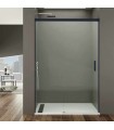 Box doccia fisso + porta scorrevole BASIC NERO