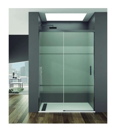 Box doccia fisso + porta scorrevole BASIC TITANIO