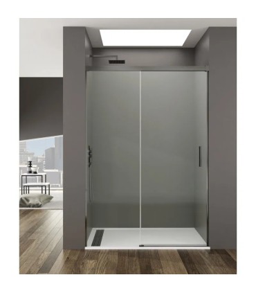 Box doccia fisso + porta scorrevole BASIC TITANIO