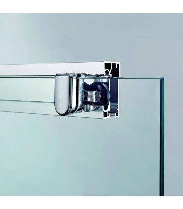 Box doccia fisso + porta scorrevole BASIC TITANIO