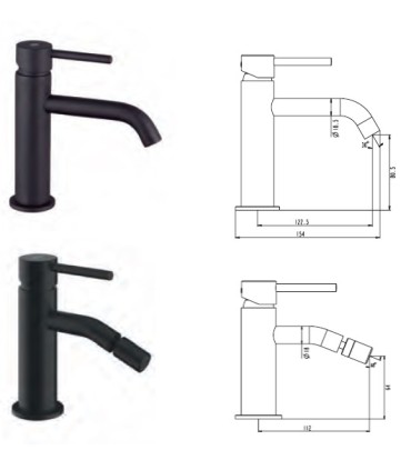 Set doccia a leva singola INVERTER R NERO