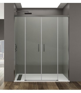 Schermo doccia 2 fissi + 2 scorrevoli BASIC TITANIO