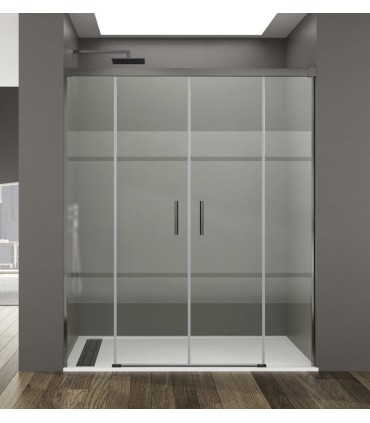 Schermo doccia 2 fissi + 2 scorrevoli BASIC TITANIO