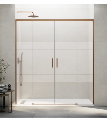 Schermo doccia 2 fissi + 2 scorrevoli BASIC RAME