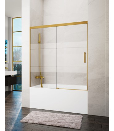 Schermo da vasca 1 fisso + 1 scorrevole BASIC SPAZIO ORO