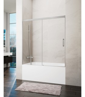 Schermo da vasca 1 fisso + 1 scorrevole BASIC SPAZIO NICHEL