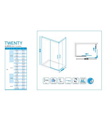 Box doccia angolare 2 fissi + 2 scorrevoli TWENTY