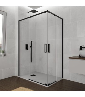 Box doccia angolare 2 fissi + 2 scorrevoli TWENTY NERO