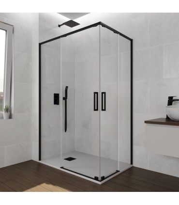 Box doccia angolare 2 fissi + 2 scorrevoli TWENTY NERO