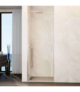 Box doccia con 1 porta battente GLASS con cerniera su profilo