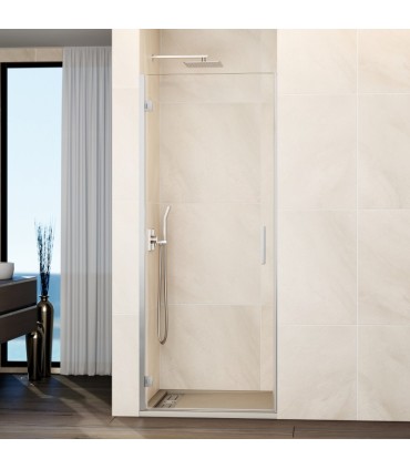 Box doccia con 1 porta battente GLASS con cerniera su profilo