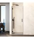 Box doccia con 1 porta battente GLASS con cerniera su profilo NERO
