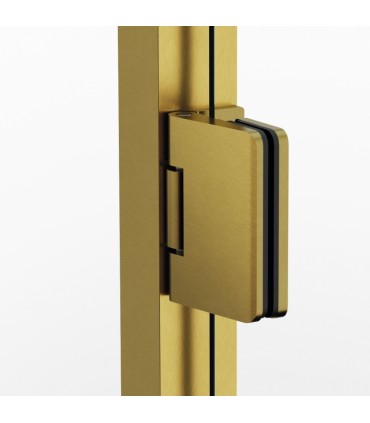 Box doccia con 1 porta battente GLASS con cerniera su profilo ORO