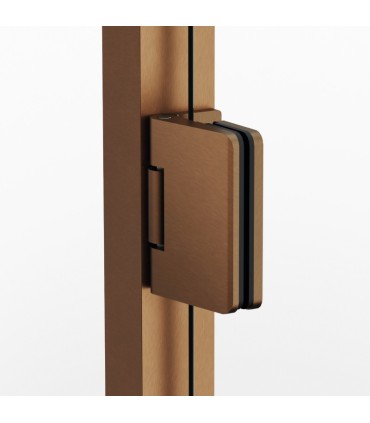 Box doccia con 1 porta battente GLASS con cerniera su profilo RAME