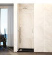 Box doccia con 1 porta battente GLASS con cerniera su profilo NICHEL
