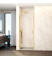 Box doccia 1 porta battente GLASS con cerniera su profilo e chiusura su profilo ORO