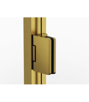 Box doccia 1 porta battente GLASS con cerniera su profilo e chiusura su profilo ORO