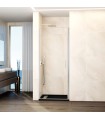 Box doccia 1 porta battente GLASS con cerniera su profilo e chiusura su profilo NICHEL