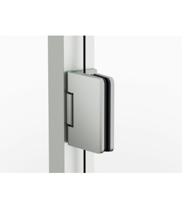 Box doccia 1 porta battente GLASS con cerniera su profilo e chiusura su profilo NICHEL