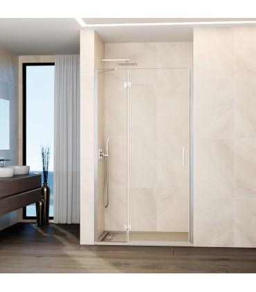 Box doccia fisso + porta battente GLASS con chiusura a profilo magnetico
