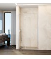 Box doccia fisso + porta battente GLASS con chiusura a profilo magnetico