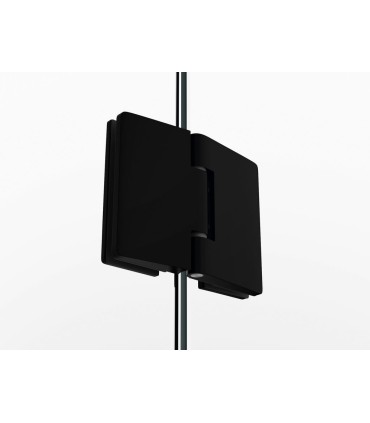 Box doccia fisso + porta battente GLASS con chiusura a profilo magnetico NERO