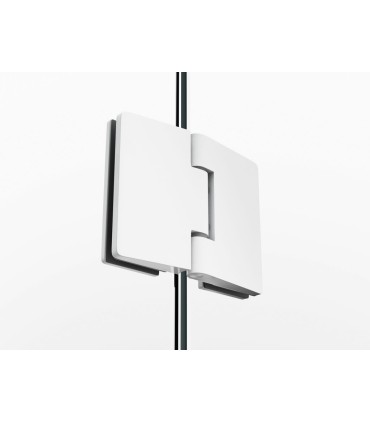 Box doccia fisso + porta battente GLASS con chiusura a profilo magnetico BIANCO