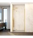 Box doccia fisso + porta battente GLASS con chiusura a profilo magnetico ORO