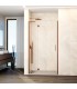 Box doccia fisso + porta battente GLASS con chiusura a profilo magnetico RAME