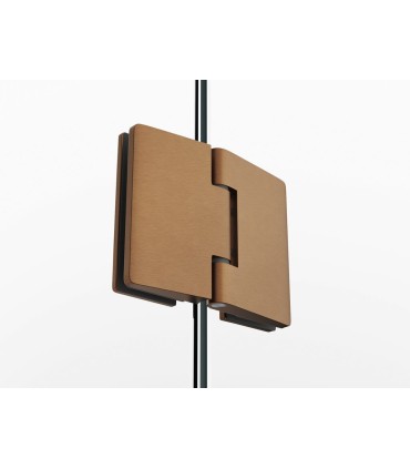 Box doccia fisso + porta battente GLASS con chiusura a profilo magnetico RAME