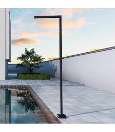 Doccia da esterno quadrata in acciaio inox S.316 Alabama Nero opaco