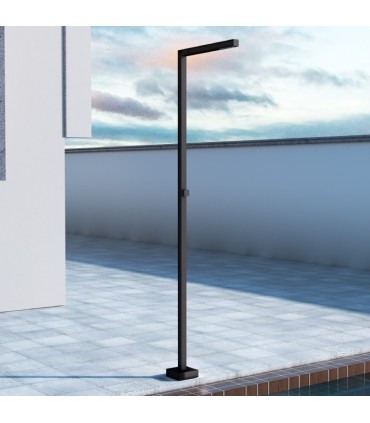 Doccia da esterno quadrata in acciaio inox S.316 Alabama Nero opaco