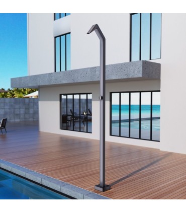 Doccia a cascata da esterno in acciaio inox S.316 Niagara Grigio Cobalto