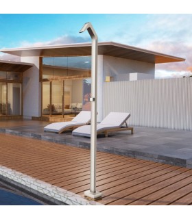 Doccia a cascata da esterno in acciaio inox S.316 Niagara Moka