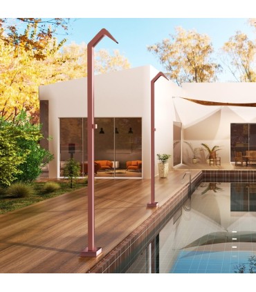 Doccia a cascata da esterno in acciaio inox S.316 Niagara Rosa Corallo