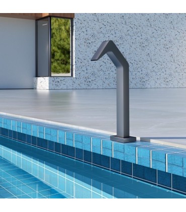 Cascata per piscina in acciaio inox S.316 grigio cobalto Niagara