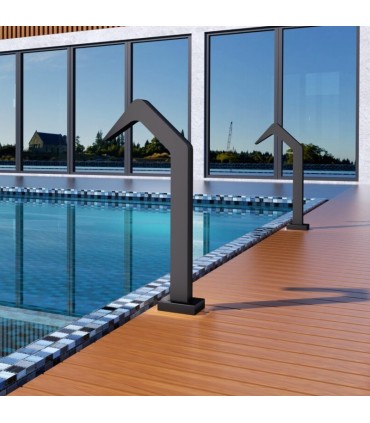 Cascata per piscina in acciaio inox S.316 nero opaco Niagara