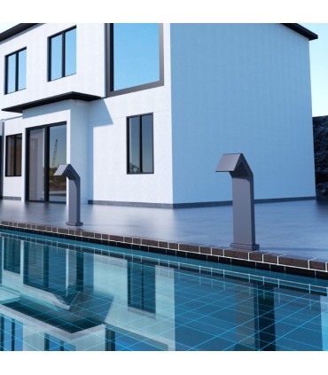 Cascata grande per piscina in acciaio inox S.316 Grigio Cobalto Niagara