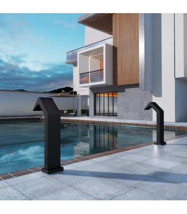 Cascata grande per piscina in acciaio inox S.316 Nero Opaco Niagara