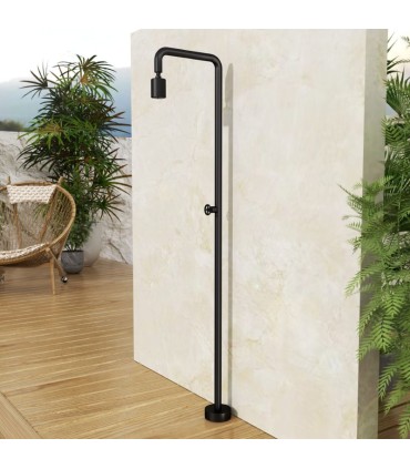 Doccia da esterno in acciaio Blu Oceano Nero Opaco