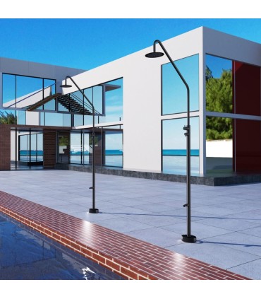 Doccia da esterno monocomando in acciaio S.316 Dakota Nero