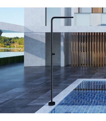 Doccia da esterno monocomando in acciaio inox S.316 Texas Nero Opaco