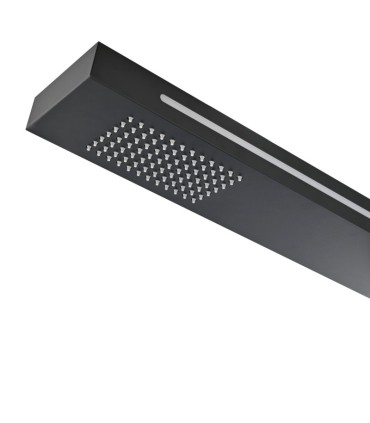 Doccia da esterno con luce LED in acciaio inox S.316 Sense Nero Opaco