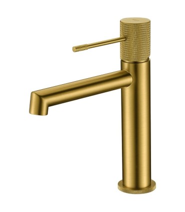Rubinetto monocomando per lavabo LINE Oro Spazzolato