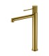 Rubinetto per lavabo con canna alta LINE Oro Spazzolato