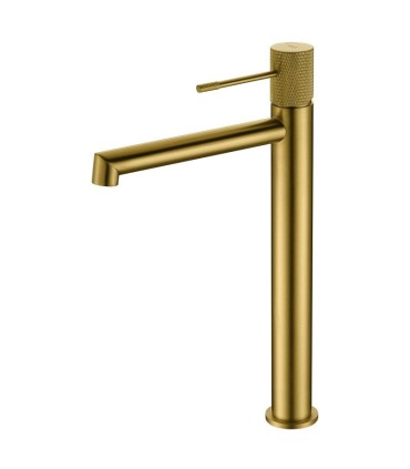 Rubinetto per lavabo con canna alta LINE Oro Spazzolato