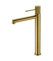 Rubinetto per lavabo con canna alta LINE Oro Spazzolato